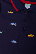 Embroidered Cars Golfer Navy (1)