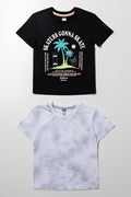 2 Pack Short Sleeve T-Shirts Black And Grey