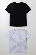 2 Pack Short Sleeve T-Shirts Black And Grey (2)