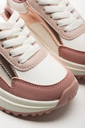 Metallic Trim Trainers Pink (2)