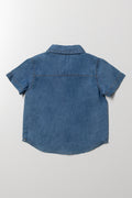 Denim Short Sleeve Shirt Blue (2)