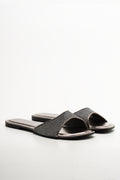 Metallic Mesh Mule Silver Grey