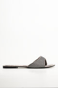 Metallic Mesh Mule Silver Grey (1)