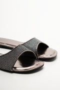 Metallic Mesh Mule Silver Grey (2)