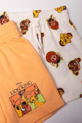 Lion King 2 Pack Knit Shorts Orange And Natural (1)