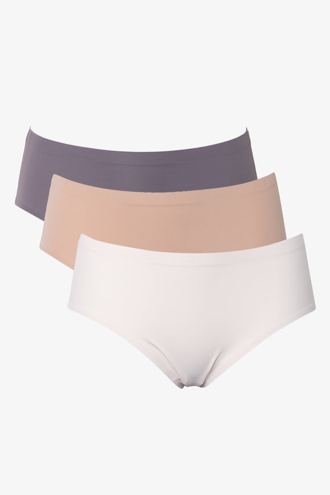 3 Pack Boyleg Panties Grey And Natural