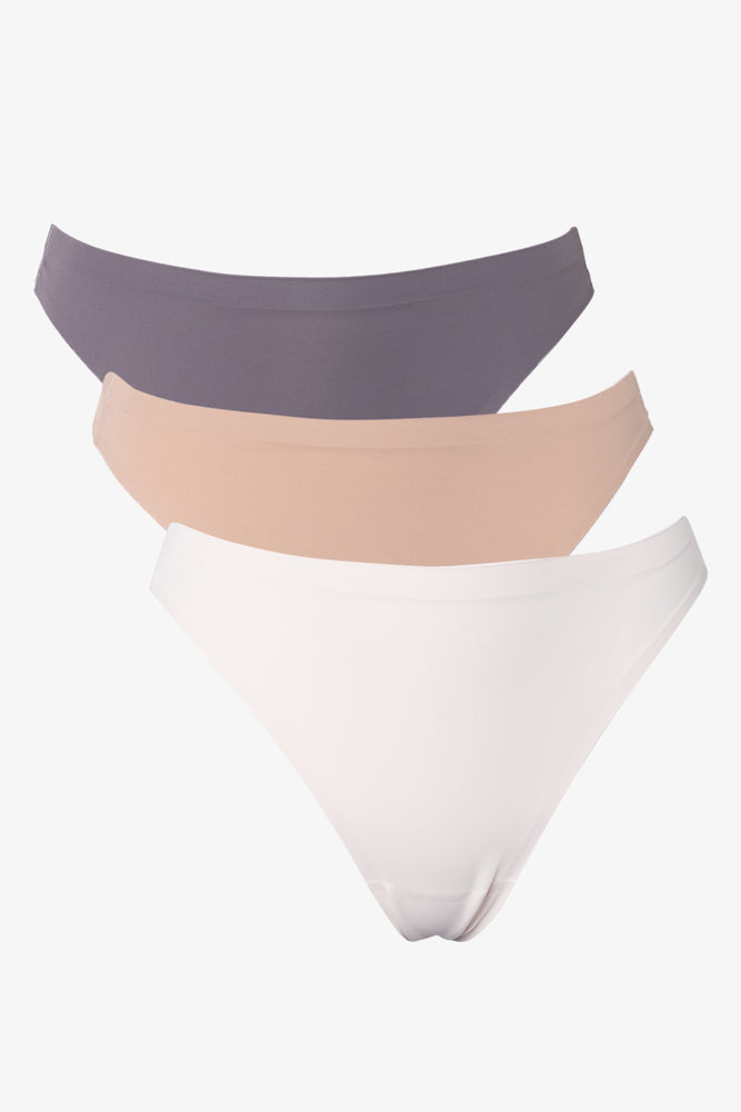3 Pack Bonded Thongs Grey And Natural