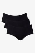 3 Pack Cotton Boyleg Panties Black (1)