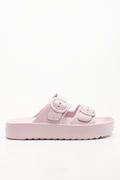 Double Buckle Slides Pink (1)