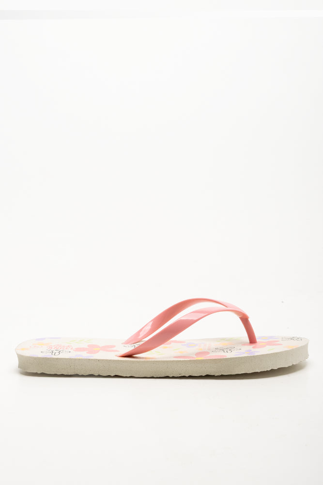 Floral Flip Flops Peach