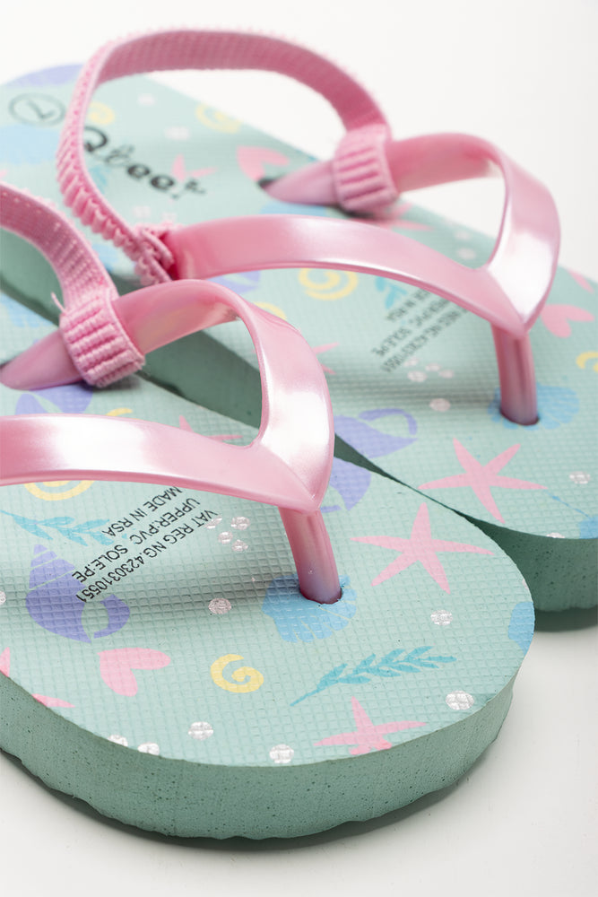 Sea Shell Flips Flops Light Blue (2)