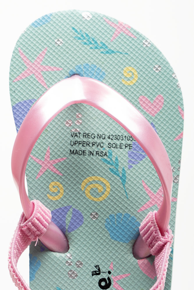Sea Shell Flips Flops Light Blue (4)