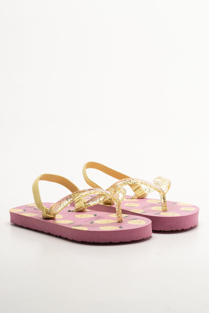 Happy Lemon Flip Flops Pink And Yellow