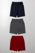 3 Pack Shorts Navy, Charcoal And Red (2)