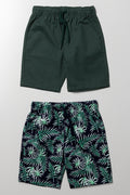 2 Pack Tropical Shorts Gren & Navy