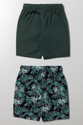 2 Pack Tropical Shorts Gren & Navy (2)