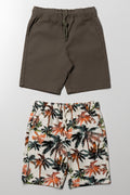 2 Pack Shorts Green And Cream