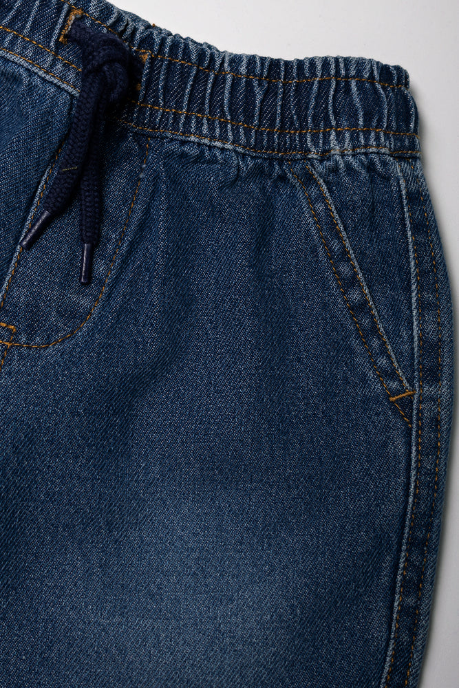 Relaxed Denim Shorts Blue