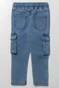 Skinny Cargo Denim Joggers Light Blue (2)