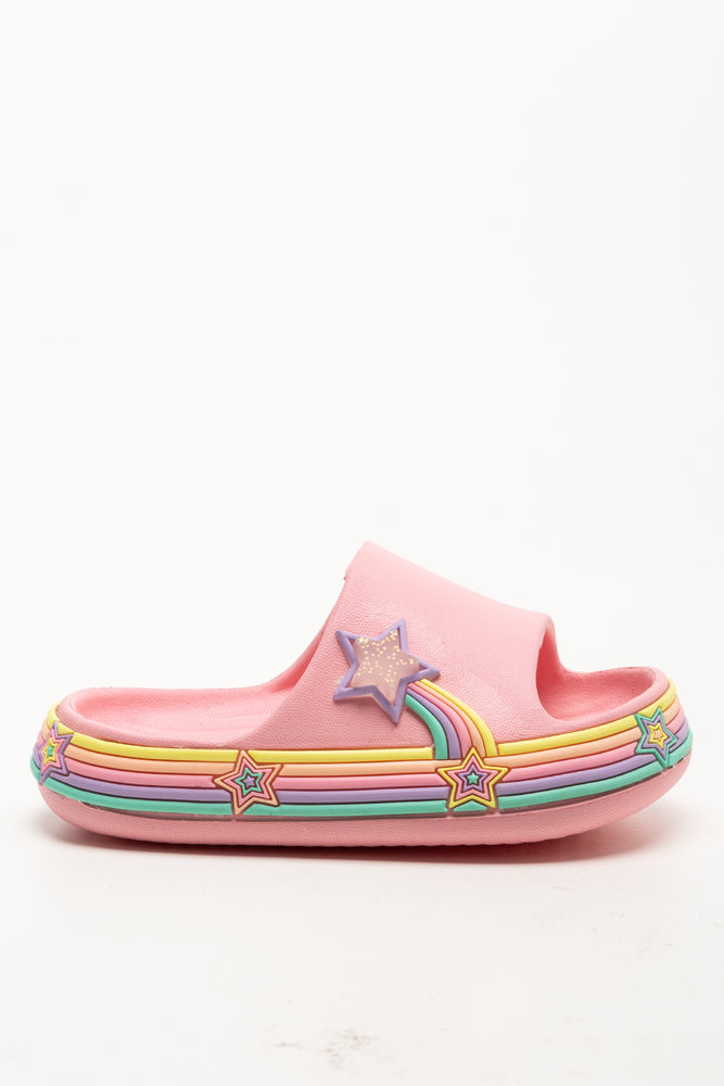 Rainbow Star Pool Slides Pink (1)