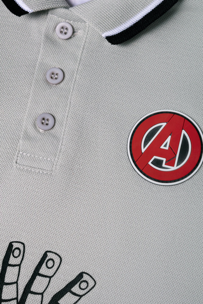 Iron Man Short Sleeve Golfer Grey