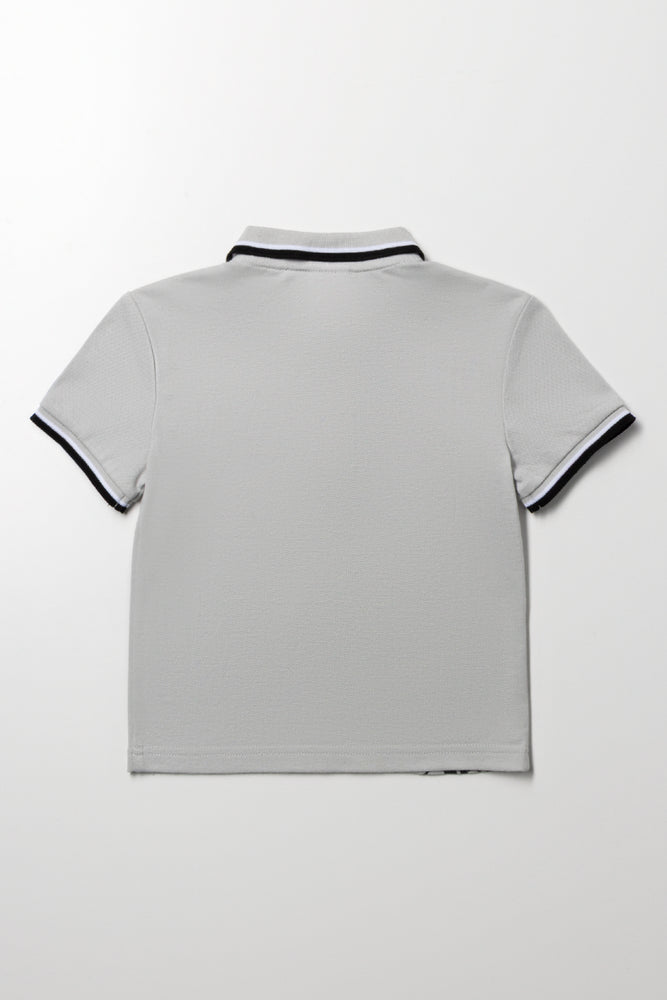Iron Man Short Sleeve Golfer Grey (2)