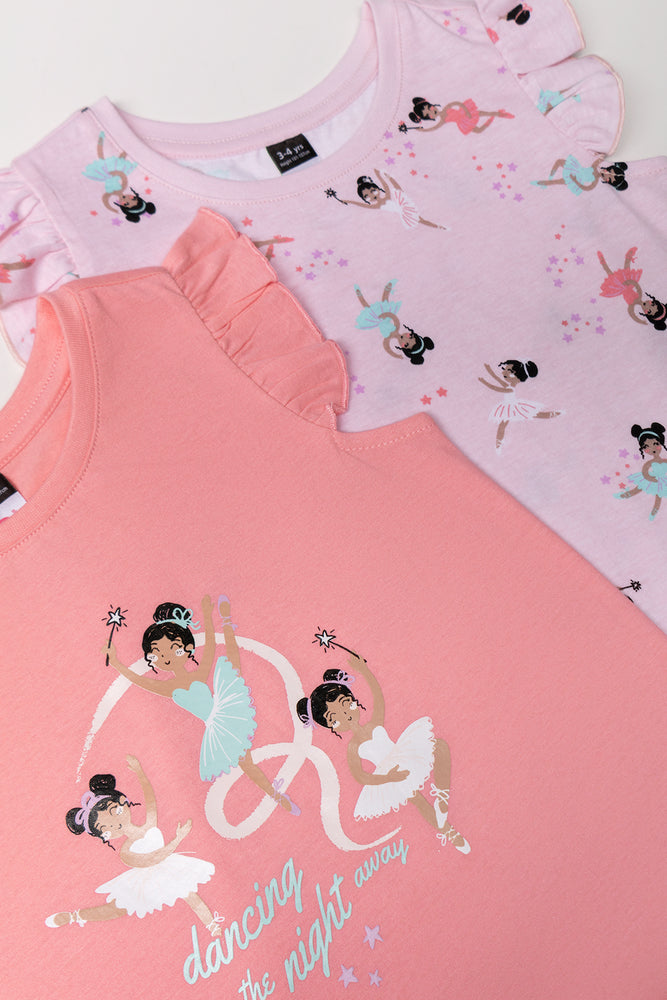 2 Pack Sleepshirt Peach And Purple