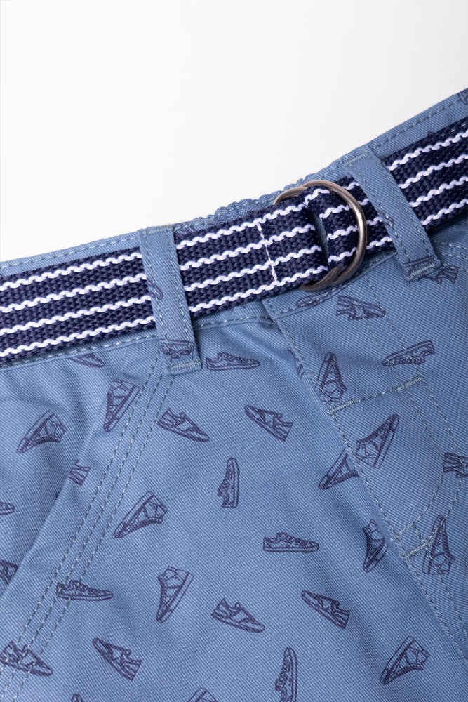 Belted Chino Shorts Blue (1)