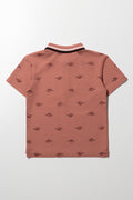Dinosaur Short Sleeve Golfer Pink (2)