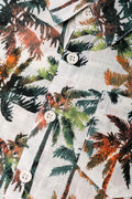 Short Sleeve Linen Blend Palm Tree Shirt Multicolour (1)