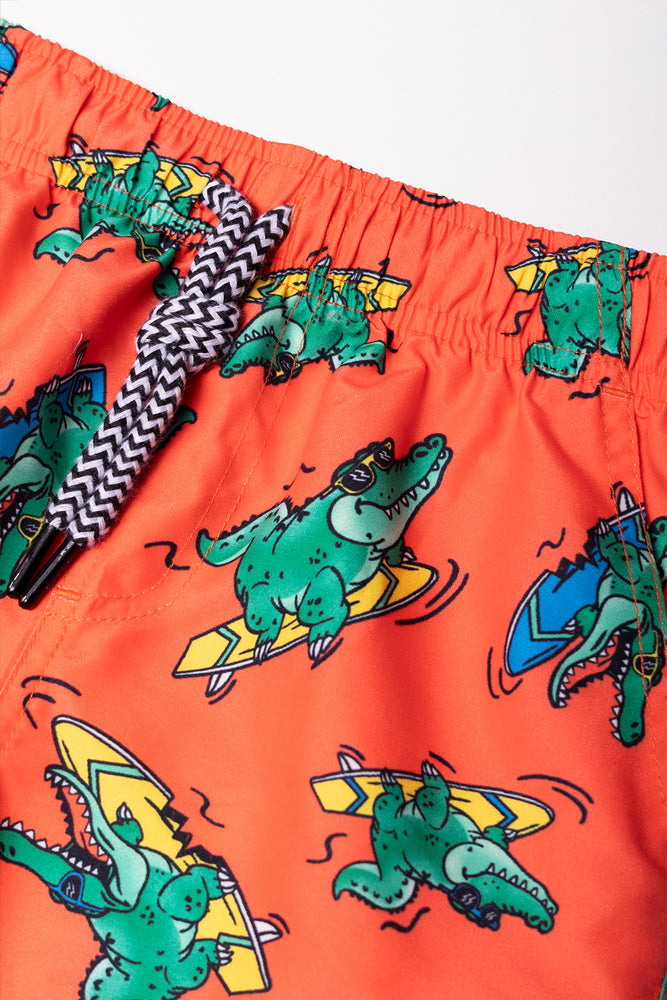 Crocodile Swim Shorts Orange