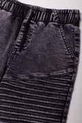 Biker Denim Shorts Black (1)