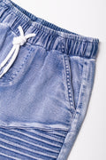 Biker Denim Shorts Blue (1)
