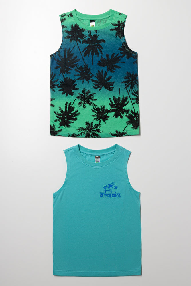 2 Pack Vests Blue & Lime