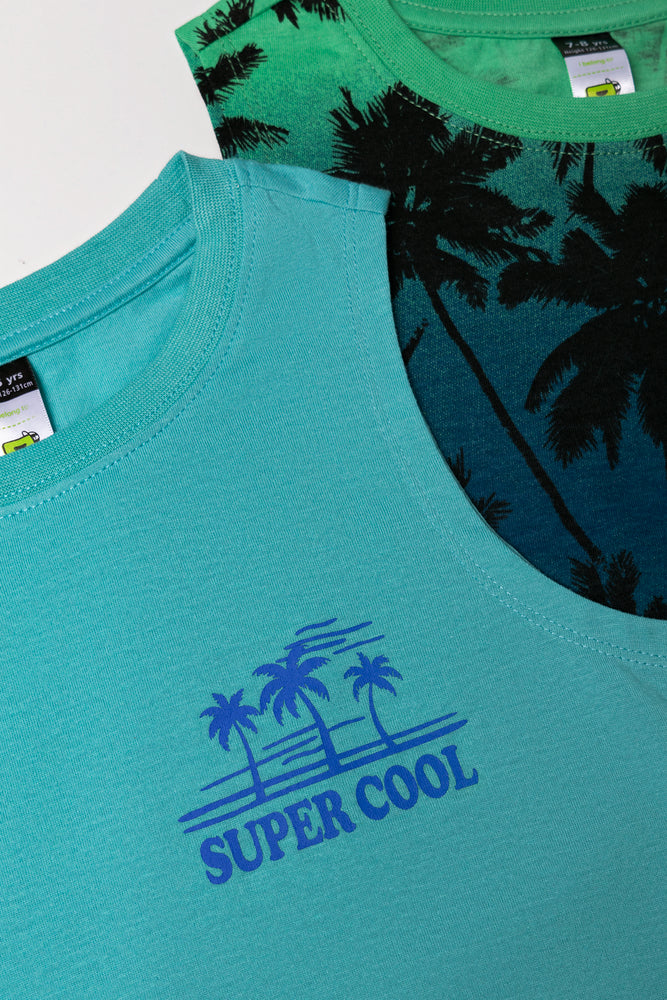 2 Pack Vests Blue & Lime