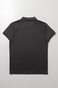 Textured Short Sleeve Golfer Dark Grey (2)