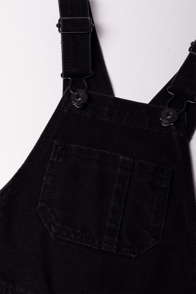 Cargo Dungaree Shorts Black