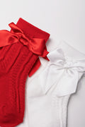 2 Pack Frill Socks White And Red (1)