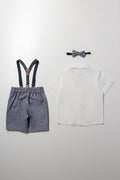 Braces Shorts And Shirt Set White And Blue (3)