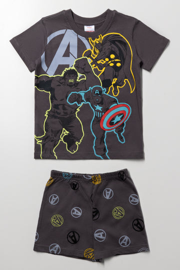 Avengers Short Sleeve Pyjamas Dark Grey