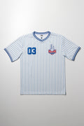Stripe Sport Short Sleeve T-Shirt Blue