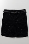 Belted Chino Shorts Black