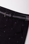 Belted Chino Shorts Black (1)