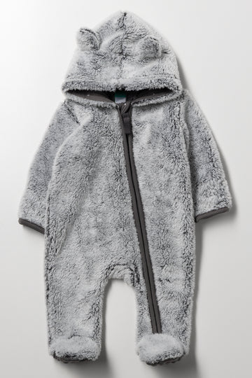 Fleece Babygrow Grey