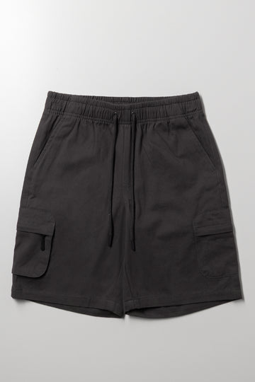 Zip Pocket Cargo Shorts Dark Grey