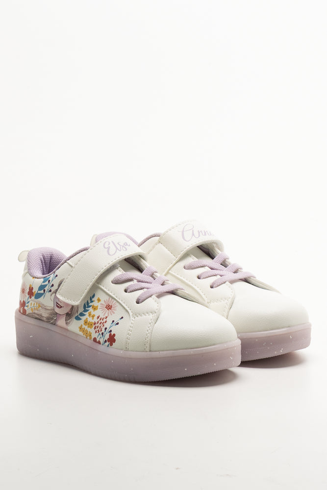 Frozen Glitter Sneakers White & Lilac
