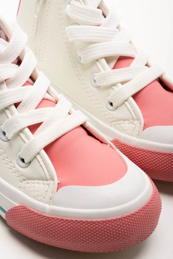 Barbie High Top Sneakers White And Pink (2)