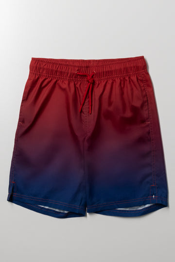 Ombre Swim Shorts Red And Blue
