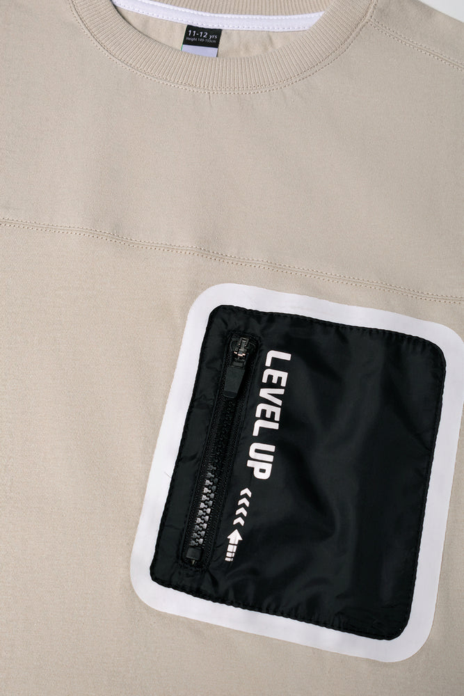 Level Up Pocket Short Sleeve T-Shirt Natural (1)