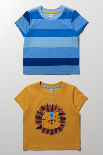 2 Pack T-Shirts Blue And Yellow